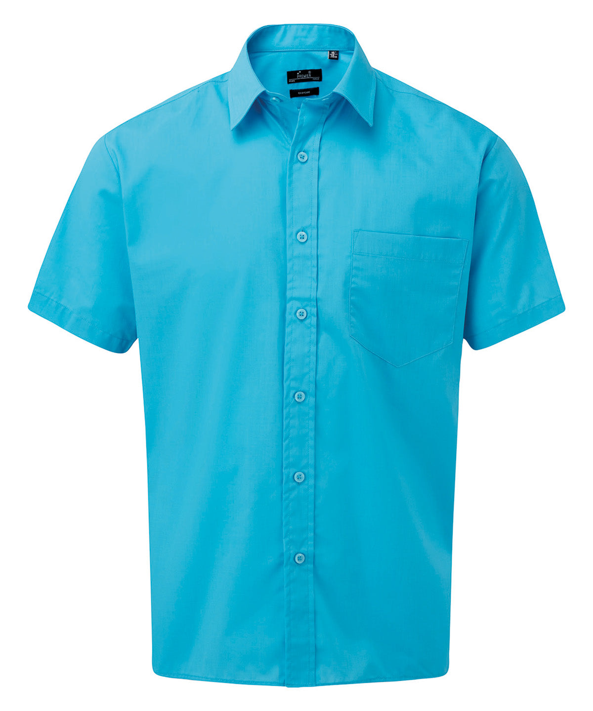 Short sleeve poplin shirt - PR202 - Turquoise* - Customisable Shirts