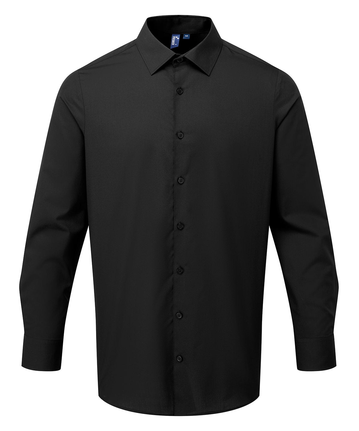 Long sleeve ‘Recyclight’ poplin shirt - PR203 - Black - Customisable Shirts