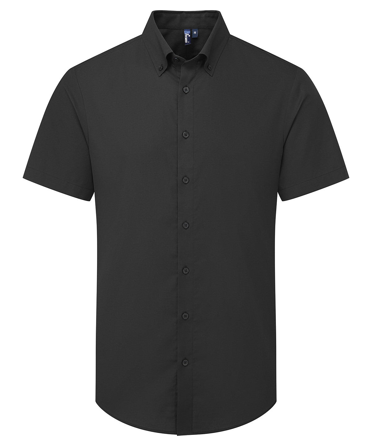‘Supreme’ Oxford short sleeve shirt - PR286 - Black - Customisable Shirts