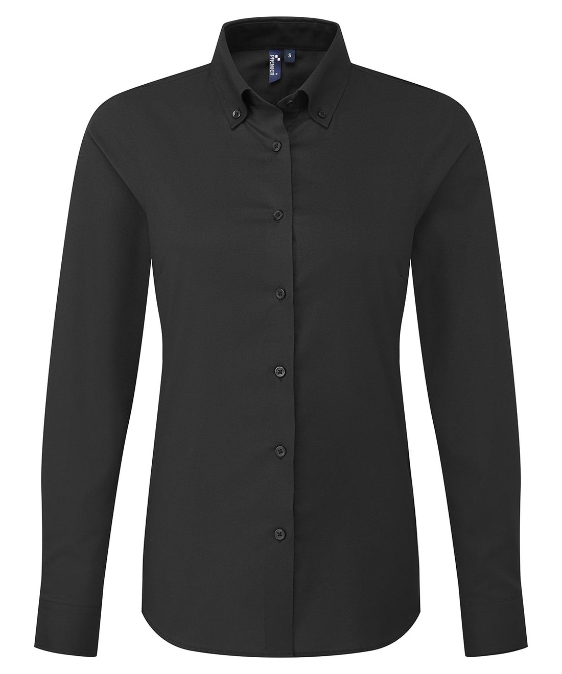 Women’s ‘Supreme’ Oxford long sleeve shirt - PR384 - Black - Customisable Shirts