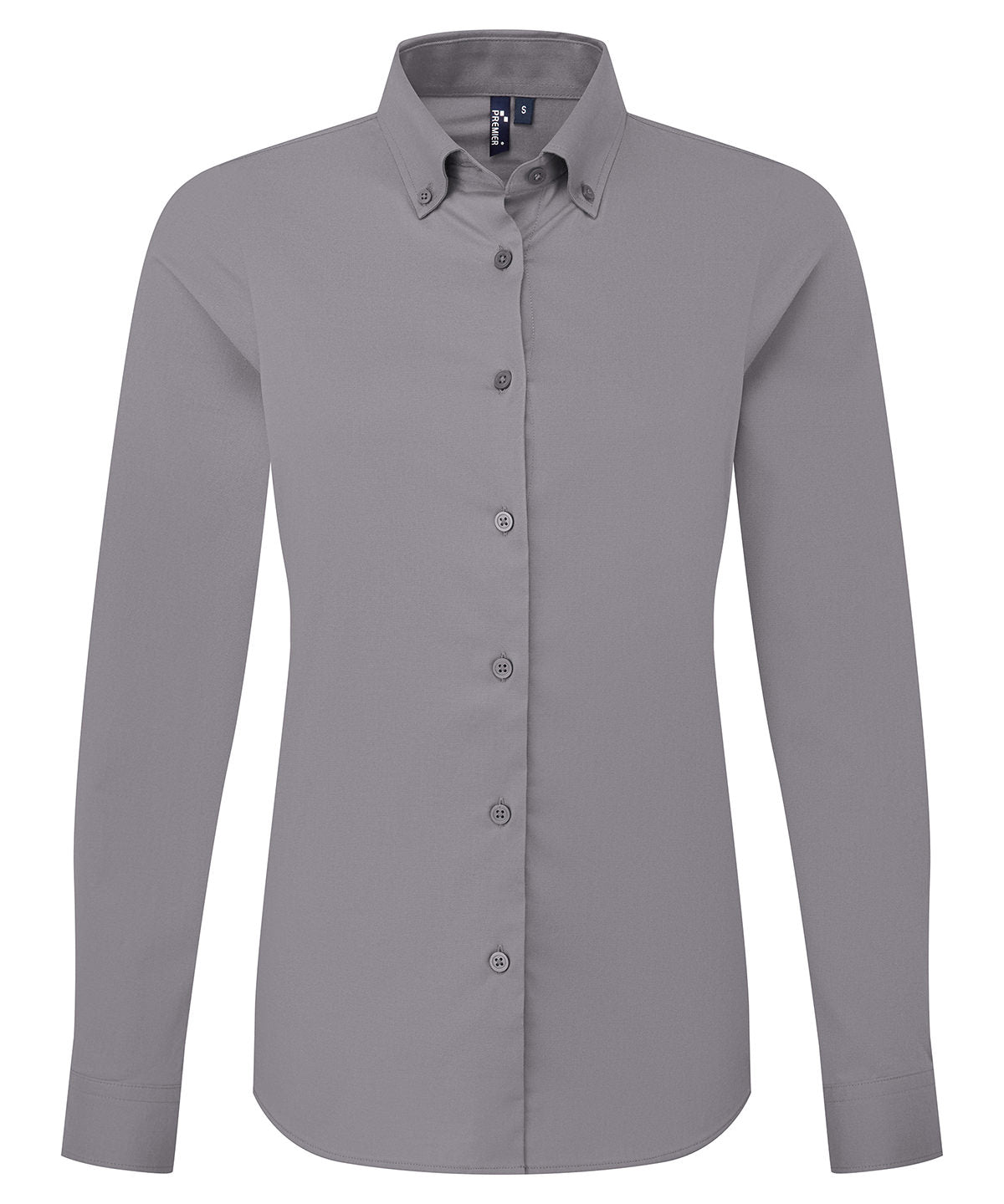 Women’s ‘Supreme’ Oxford long sleeve shirt - PR384 - Steel Grey - Customisable Shirts