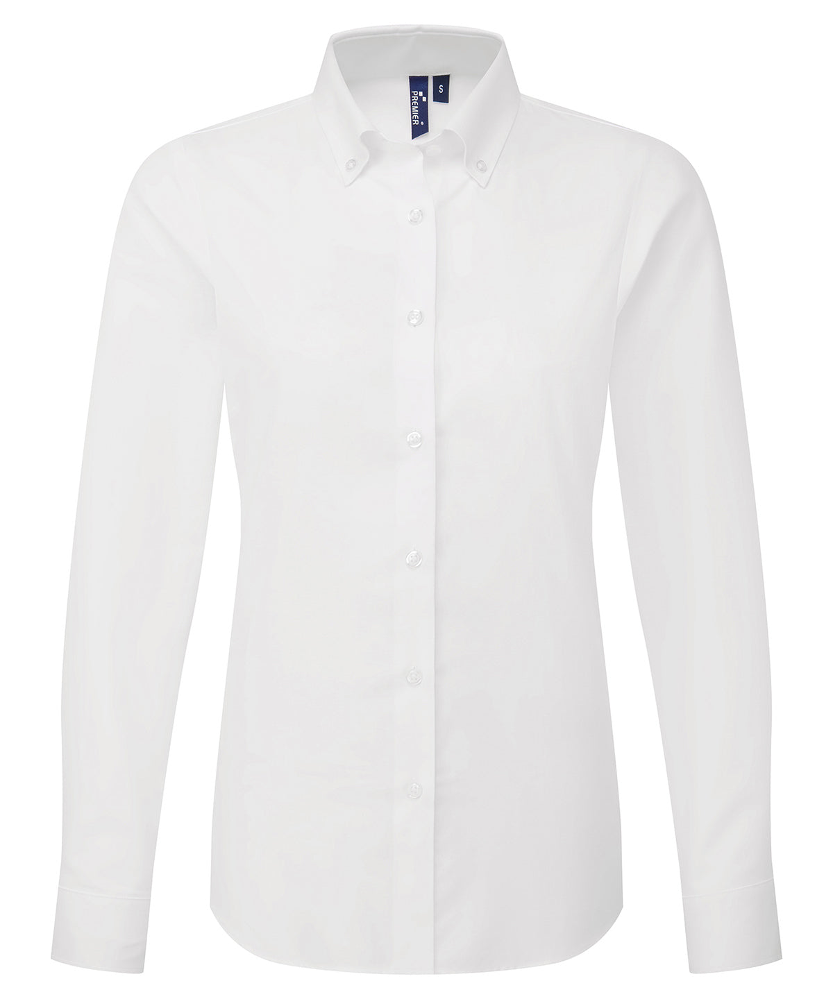 Women’s ‘Supreme’ Oxford long sleeve shirt - PR384 - White - Customisable Shirts