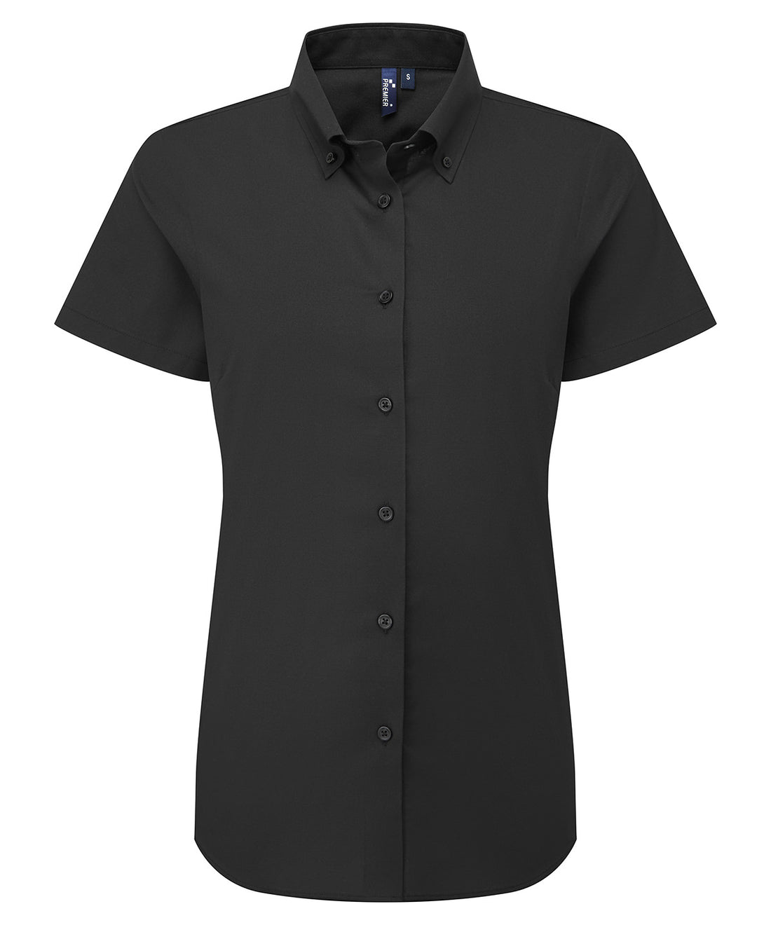 Women’s ‘Supreme’ Oxford short sleeve shirt - PR386 - Black - Customisable Shirts