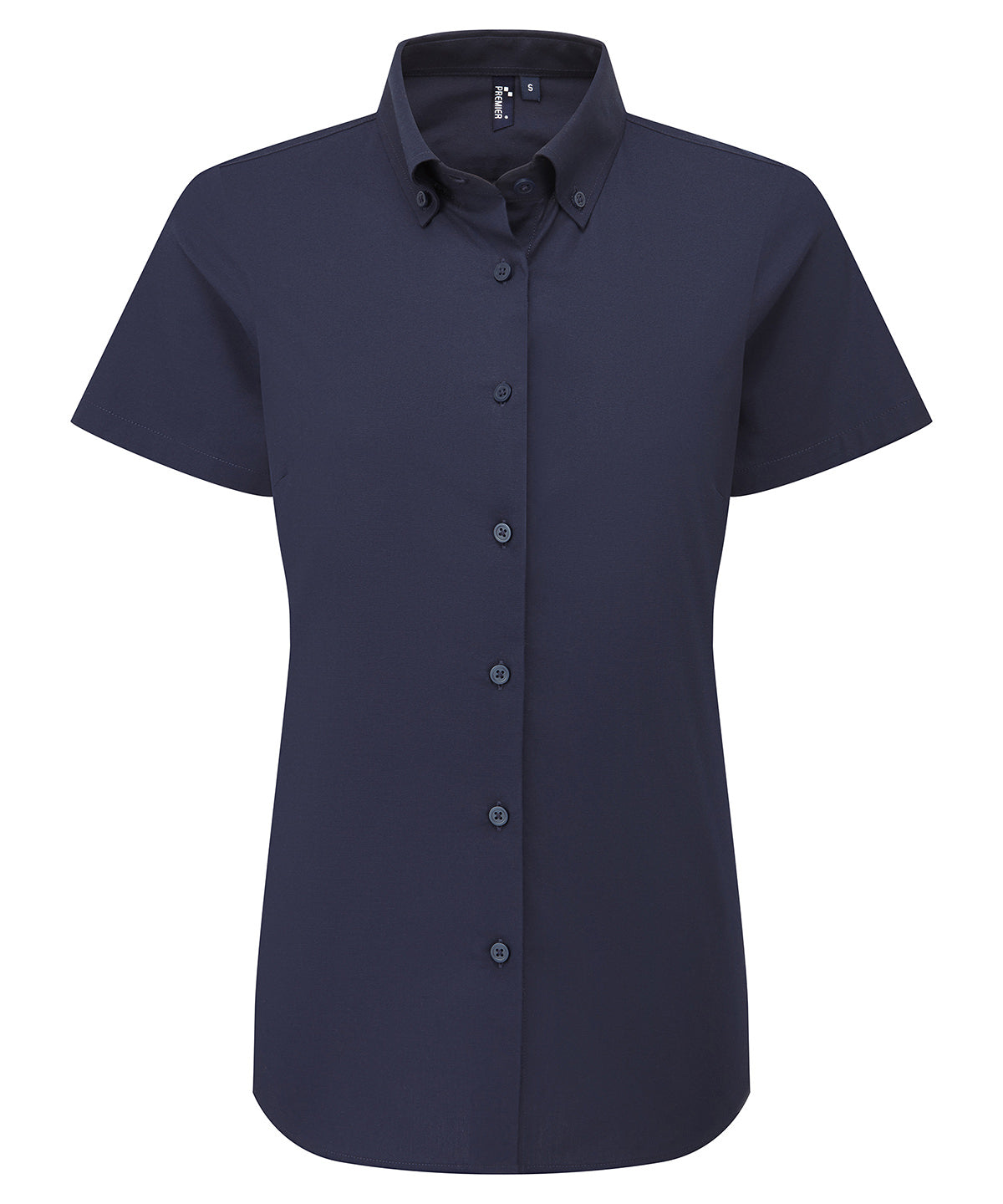 Women’s ‘Supreme’ Oxford short sleeve shirt - PR386 - Navy - Customisable Shirts