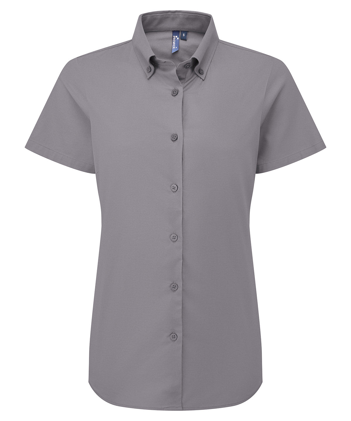 Women’s ‘Supreme’ Oxford short sleeve shirt - PR386 - Steel Grey - Customisable Shirts