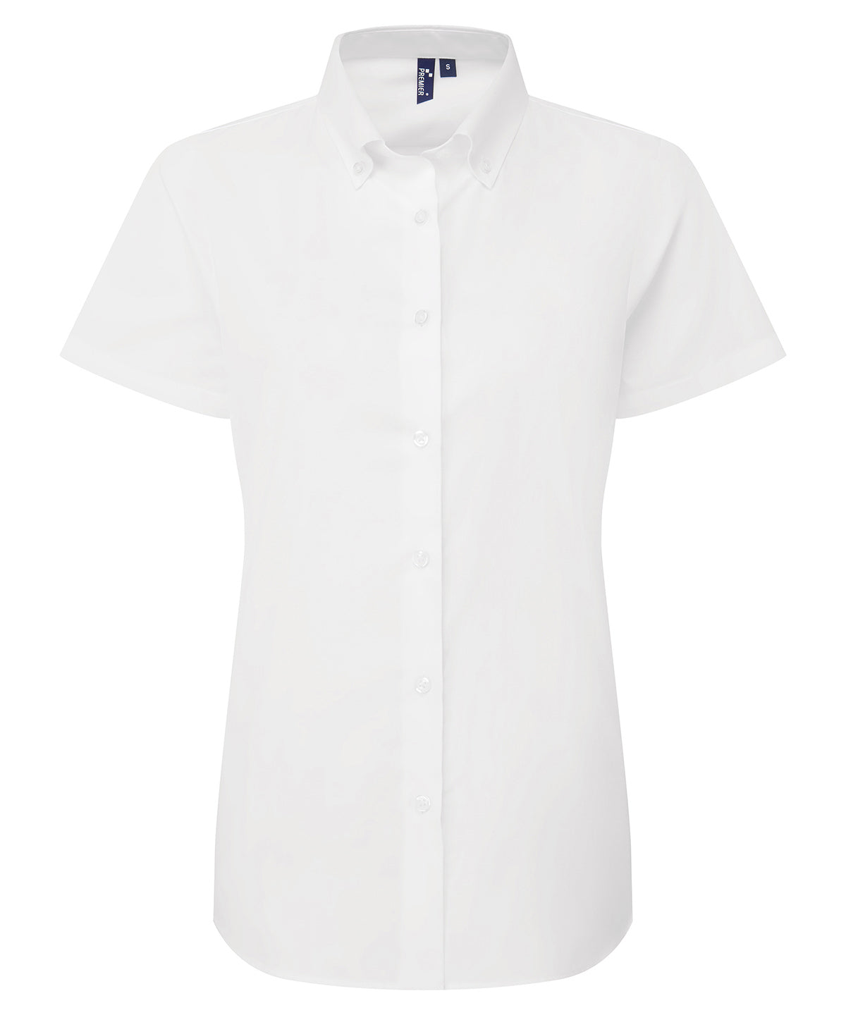 Women’s ‘Supreme’ Oxford short sleeve shirt - PR386 - White - Customisable Shirts