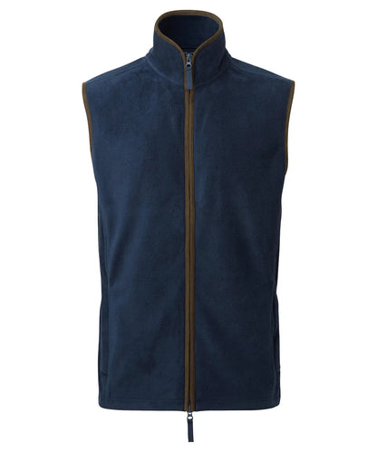 Artisan fleece gilet - PR803 - Navy Brown - Customisable Gilets &amp; Body Warmers