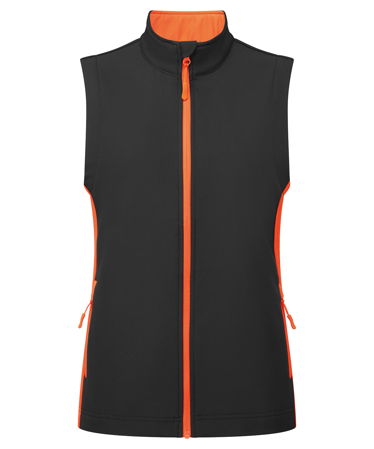 Women’s Windchecker® printable and recycled gilet - PR816 - Black Orange - Customisable Gilets &amp; Body Warmers