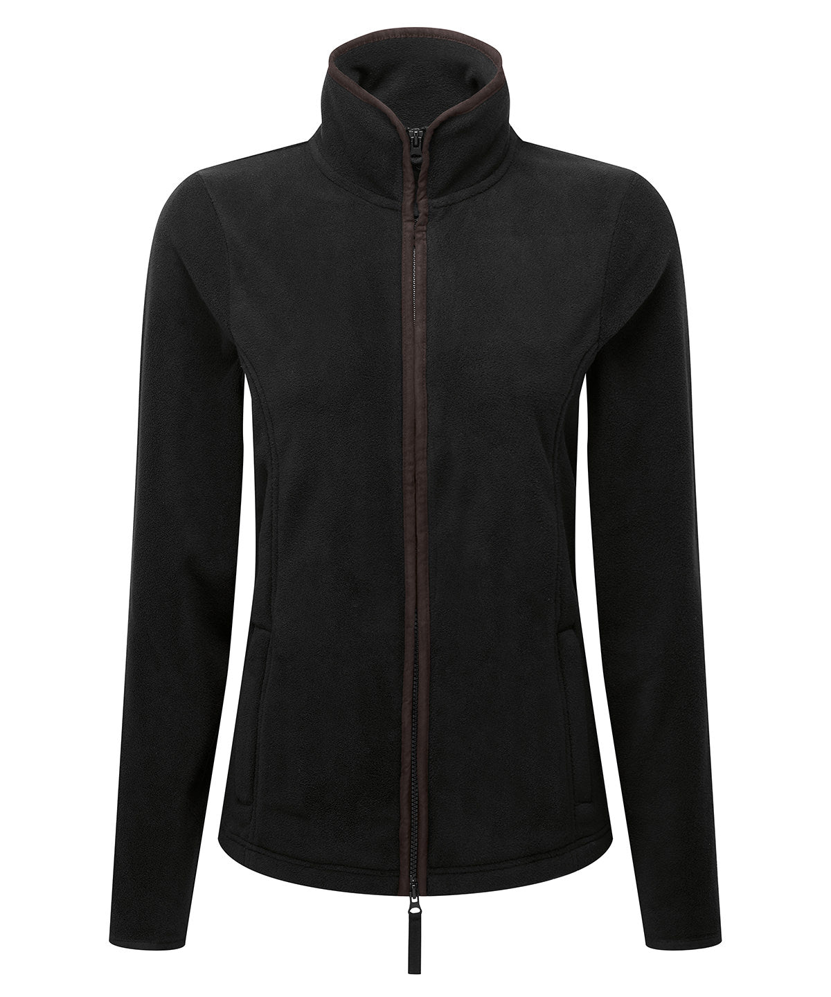 Women’s artisan fleece jacket - PR824 - Black Brown - Customisable Fleece