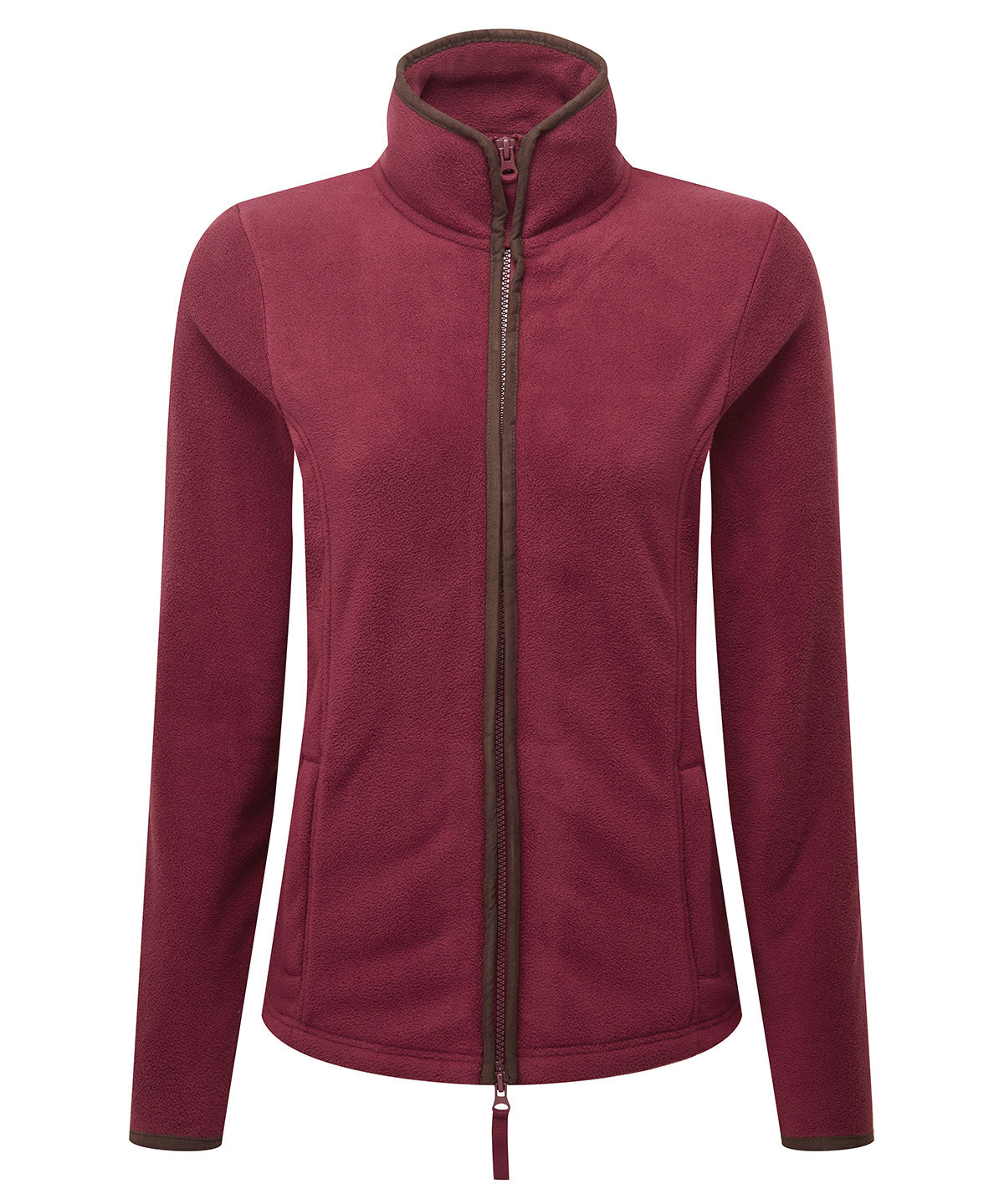 Women’s artisan fleece jacket - PR824 - Burgundy Brown - Customisable Fleece