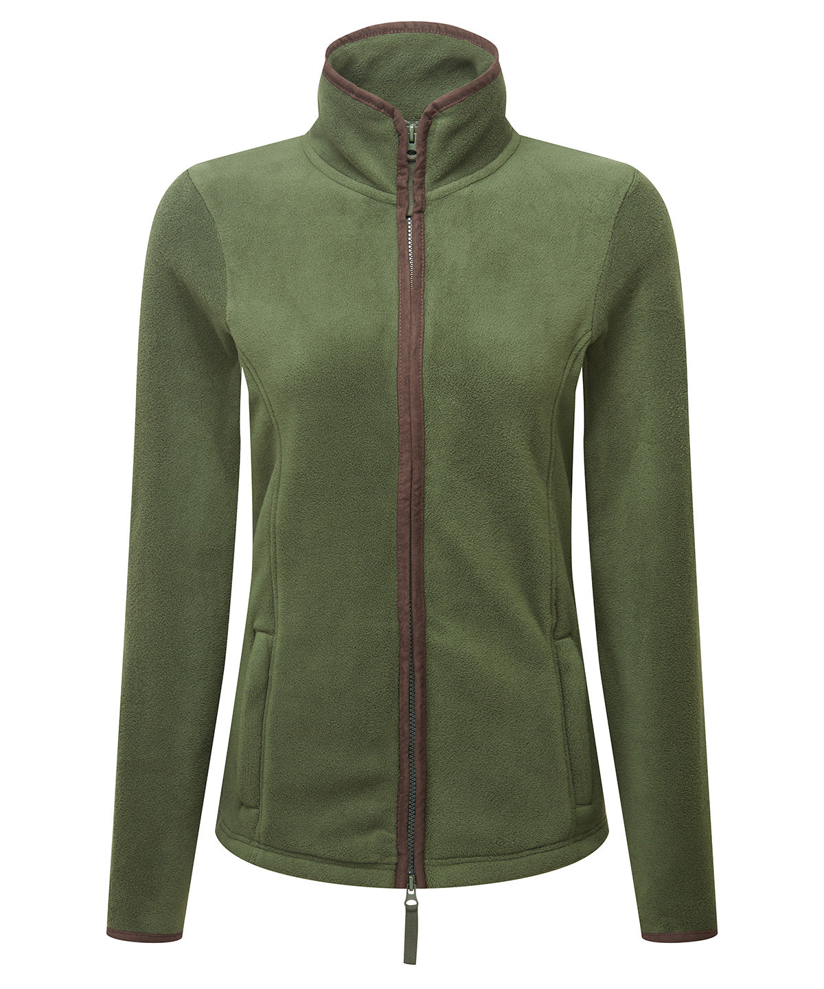 Women’s artisan fleece jacket - PR824 - Moss Green Brown - Customisable Fleece