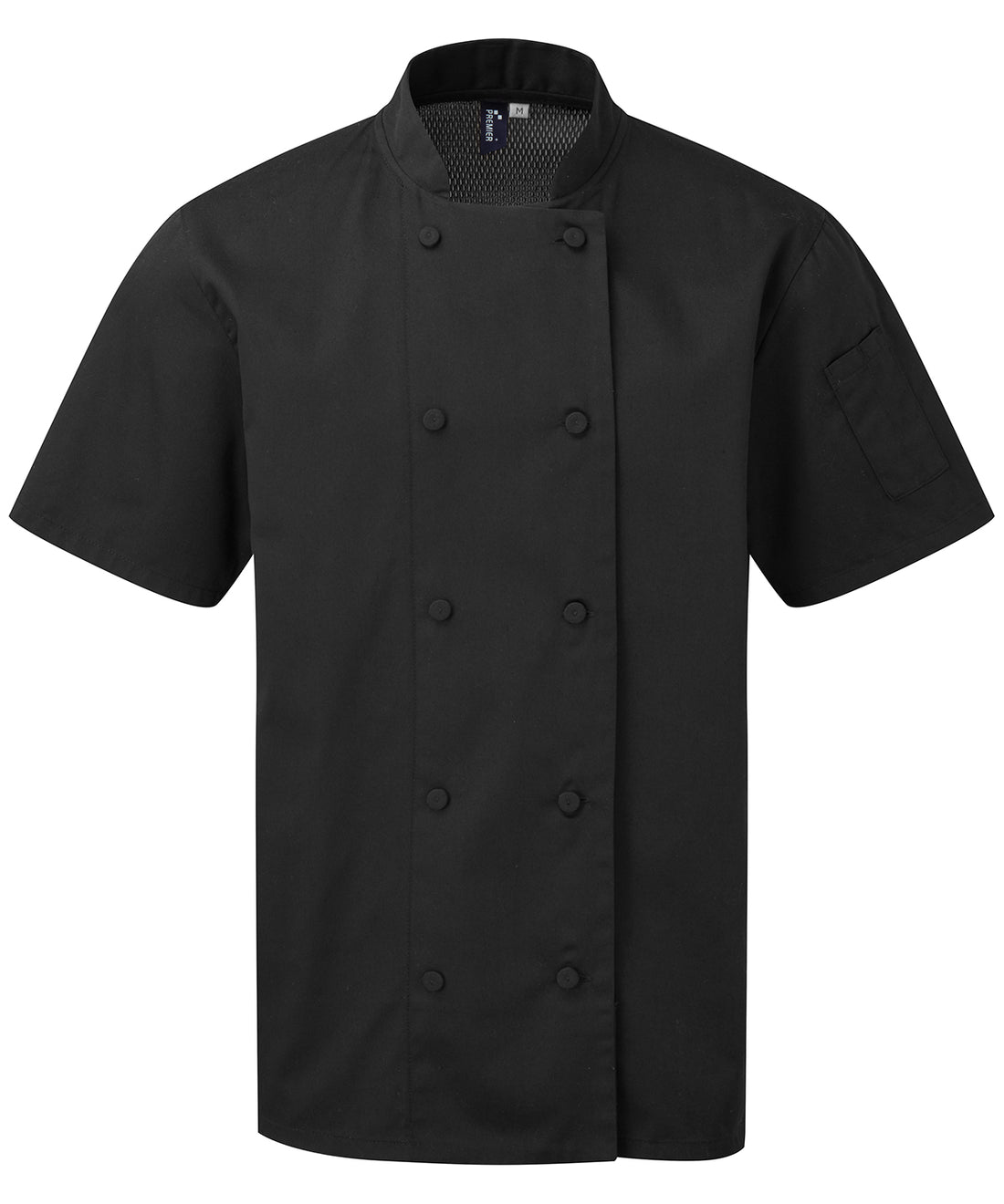 Chefs Coolchecker® short sleeve jacket - PR902 - Black - Customisable Chef Jackets