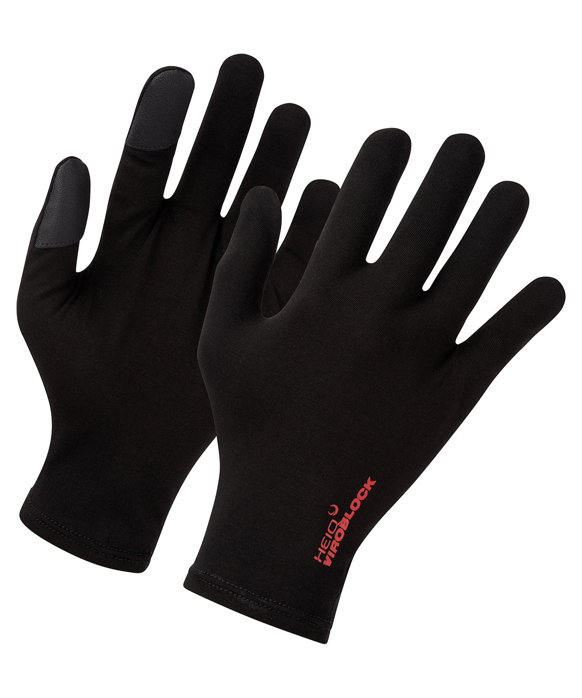 Touch gloves, powered by HeiQ Viroblock (one pair) - PR998 - Black - Customisable Gloves
