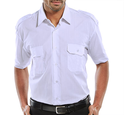 Beeswift Pilot Shirt Short Sleeve Psss - White - Customisable Shirts