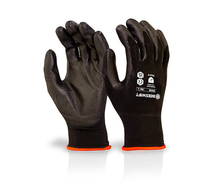 Beeswift Pu Coated Gloves Pug - Black - Customisable Polyurethane