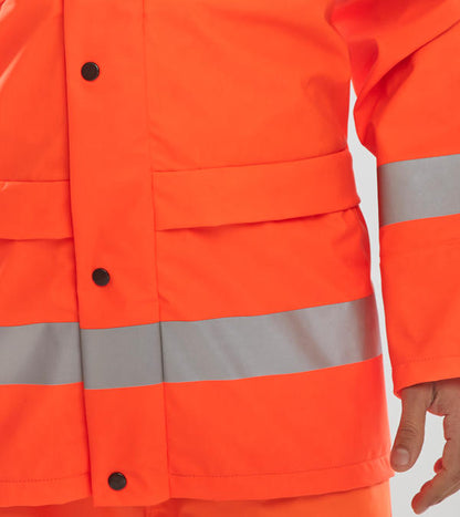 Beeswift Hi Vis Pu Jacket Puj - - Customisable Jacket