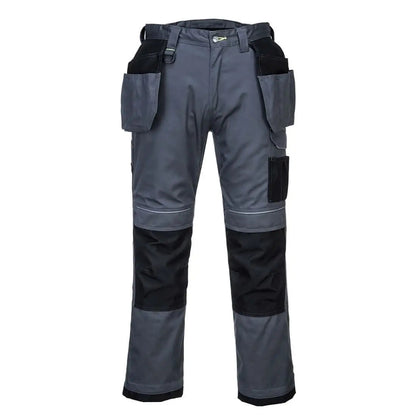 Pw3 Stretch Holster Work Trousers Pw305 - Zoom Grey Black - Customisable Work Trousers