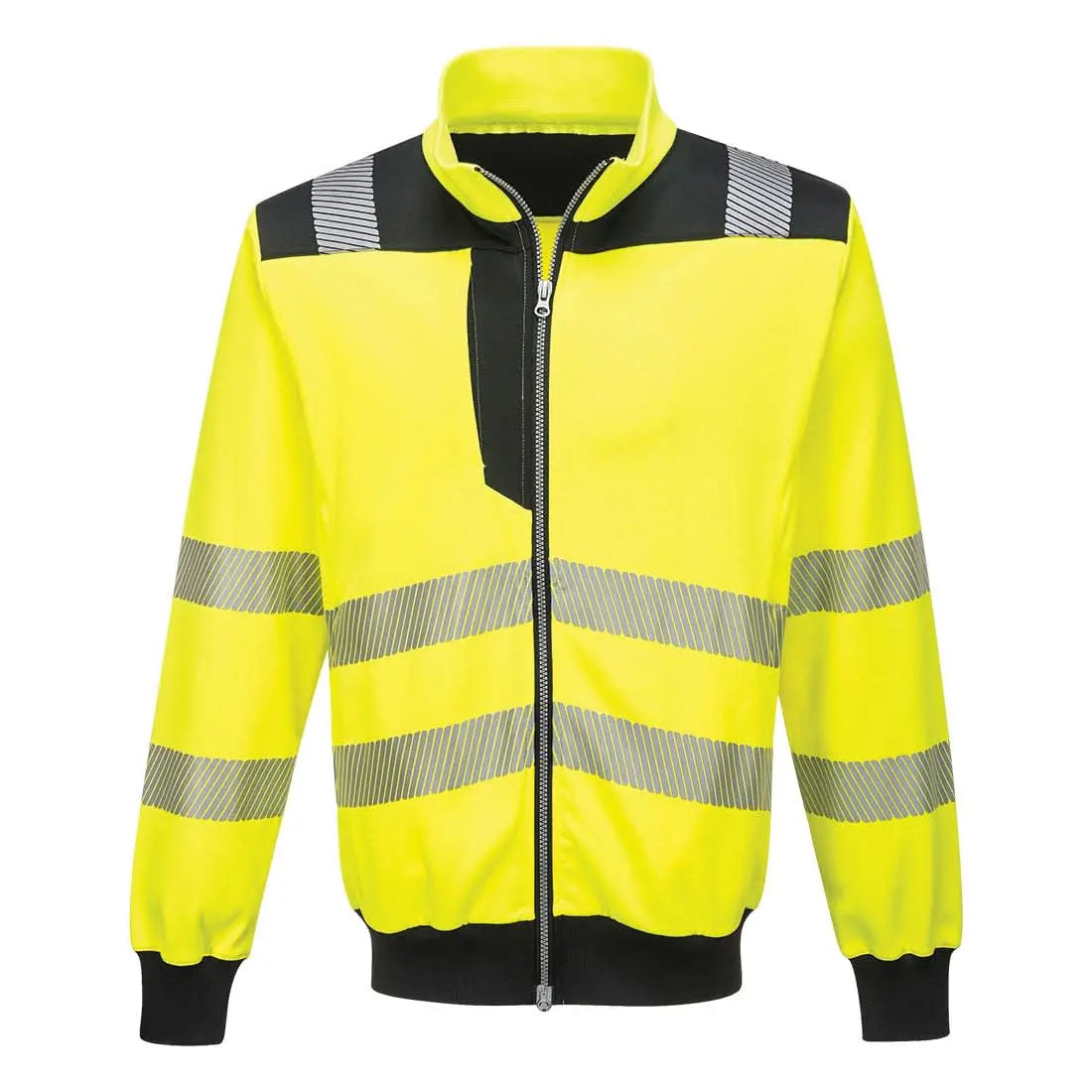 Pw3 Hi Vis Zip Sweatshirt Pw370 - Yellow Black - Customisable Sweatshirts