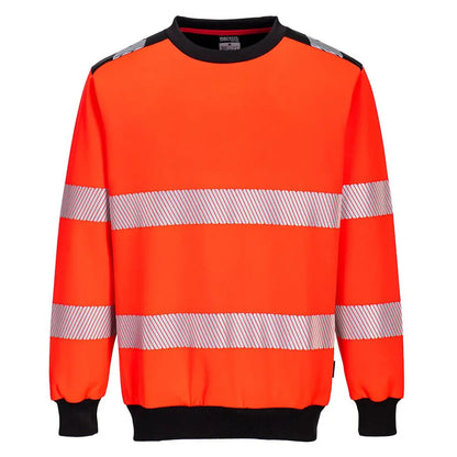Pw3 Hi Vis Sweatshirt Pw379 - Red Black - Customisable Sweatshirts