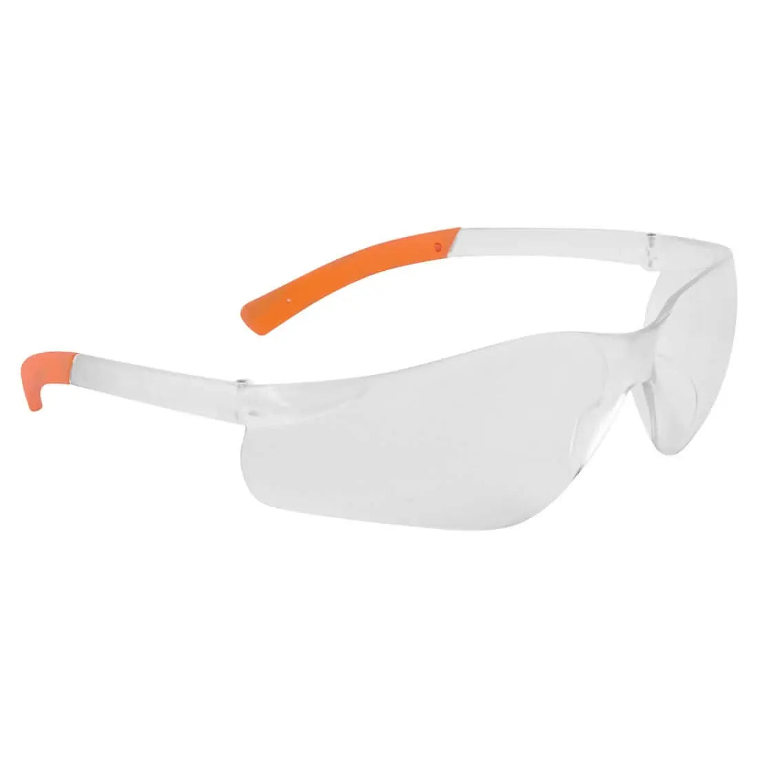 Pan View Safety Glasses - PW38 - Clear Orange - Customisable Safety Spectacles