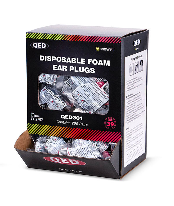 Beeswift QED Disposable Foam Ear Plugs - - Customisable Hearing Protection