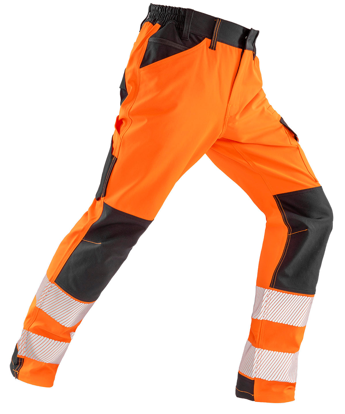 Safe-Guard recycled dynamic stretch safety trousers - R517X - Fluorescent Orange - Customisable Trousers