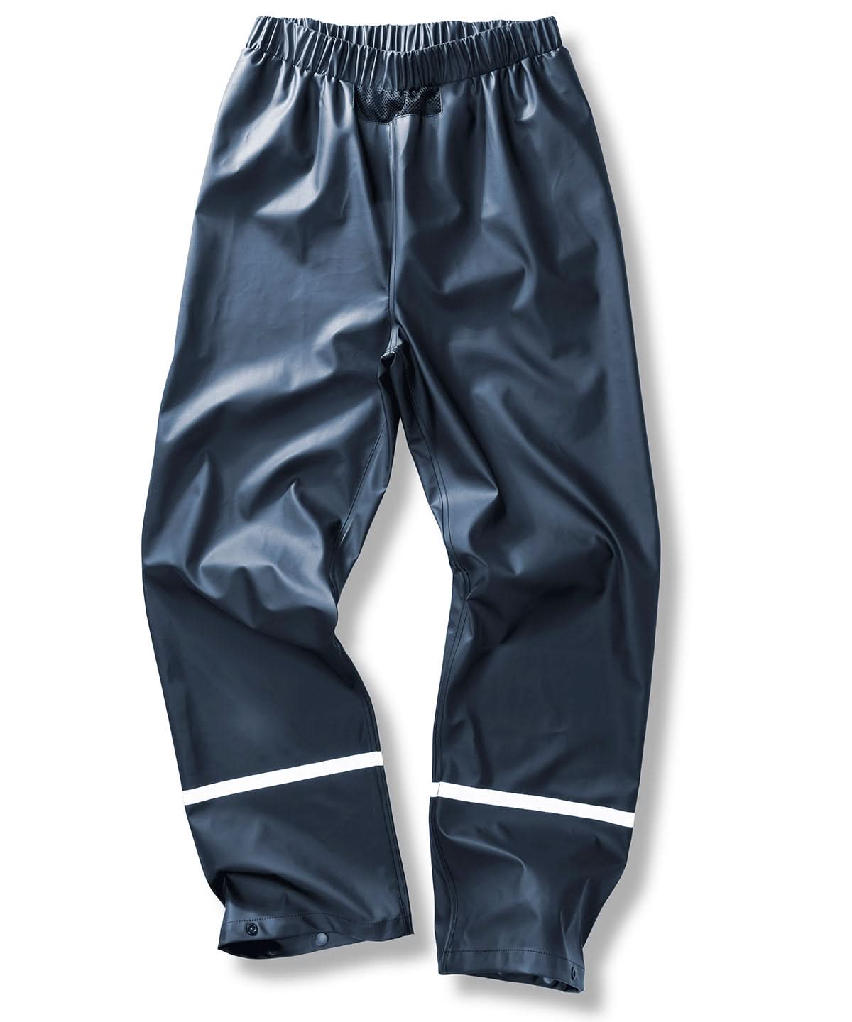 Result Genuine Recycled Prism PU waterproof trousers with reflective bands and recycled backing R916X - Navy - Customisable Trousers