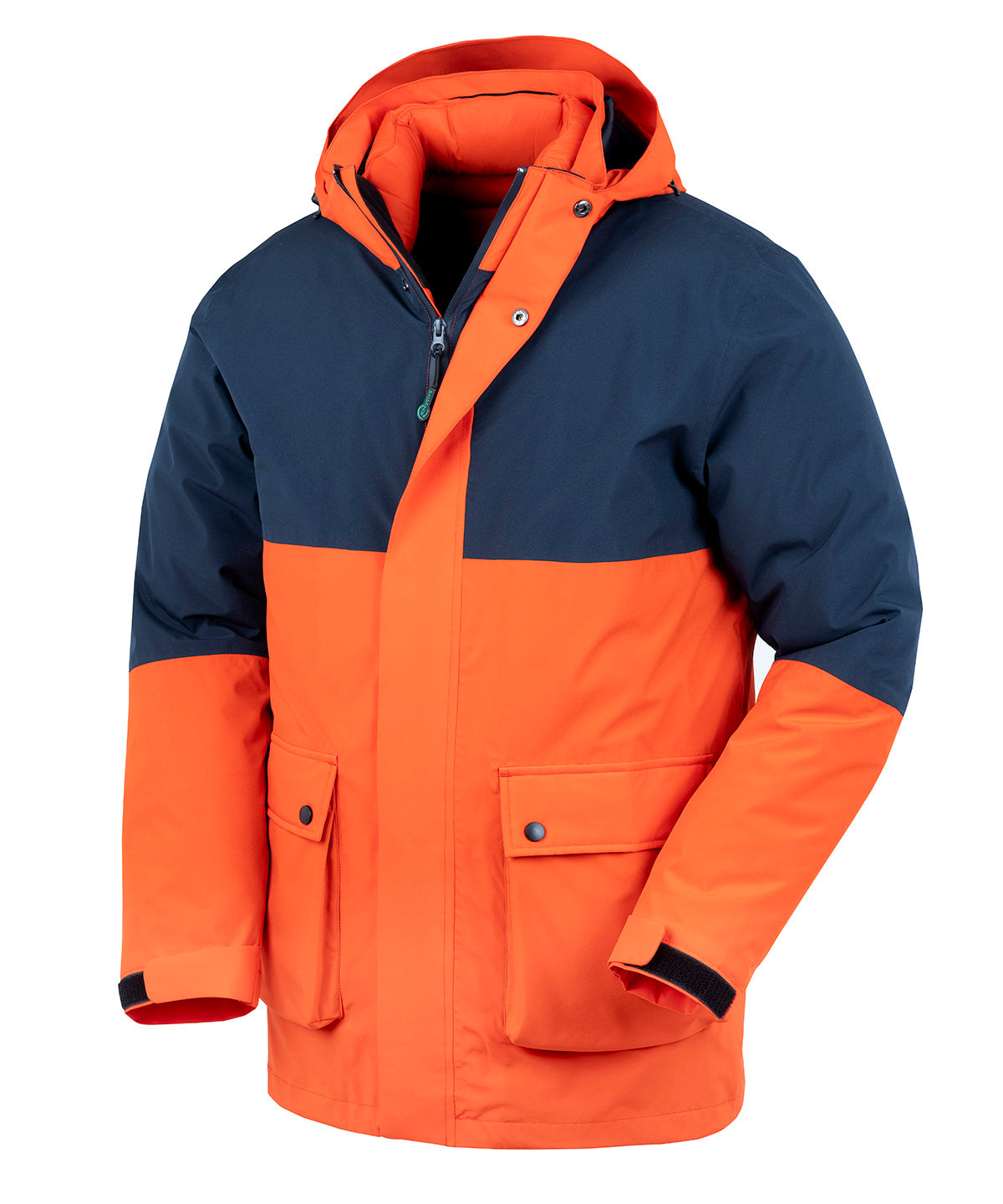 Recycled 3-in-1 padded ripstop jacket - R920X - Navy Orange* - Customisable Jackets