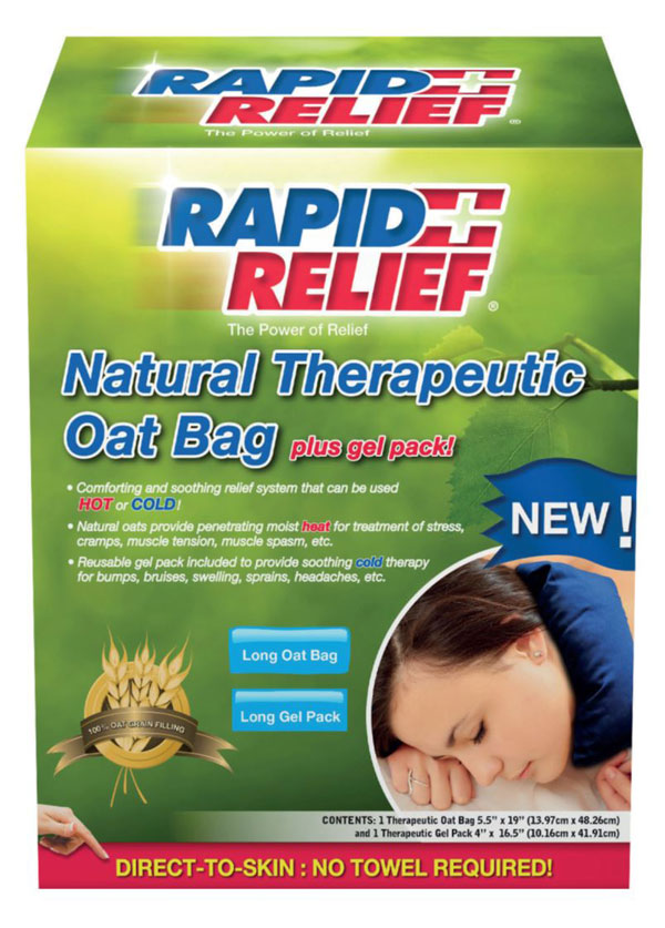 Rapidrelief Rapid Relief Natural Theraputic Oat Bag With Gel Pack (Long) Ra11240 - Blue LONG - Customisable Therapy