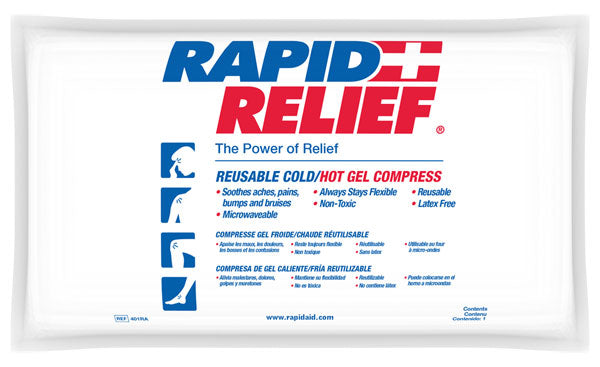 Rapid Relief Rapid Relief Deluxe Hot Cold Gel Compress With Contour Gel X Ra404 - White 11" - Customisable Therapy