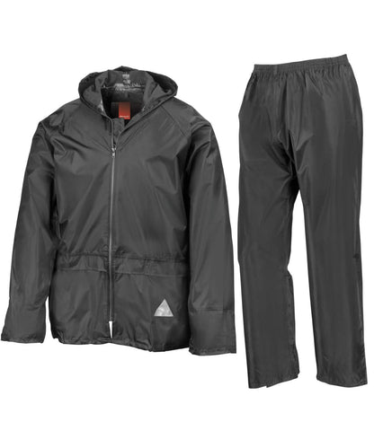 Result Waterproof jacket and trouser set RE95A - Black - Customisable Jacket