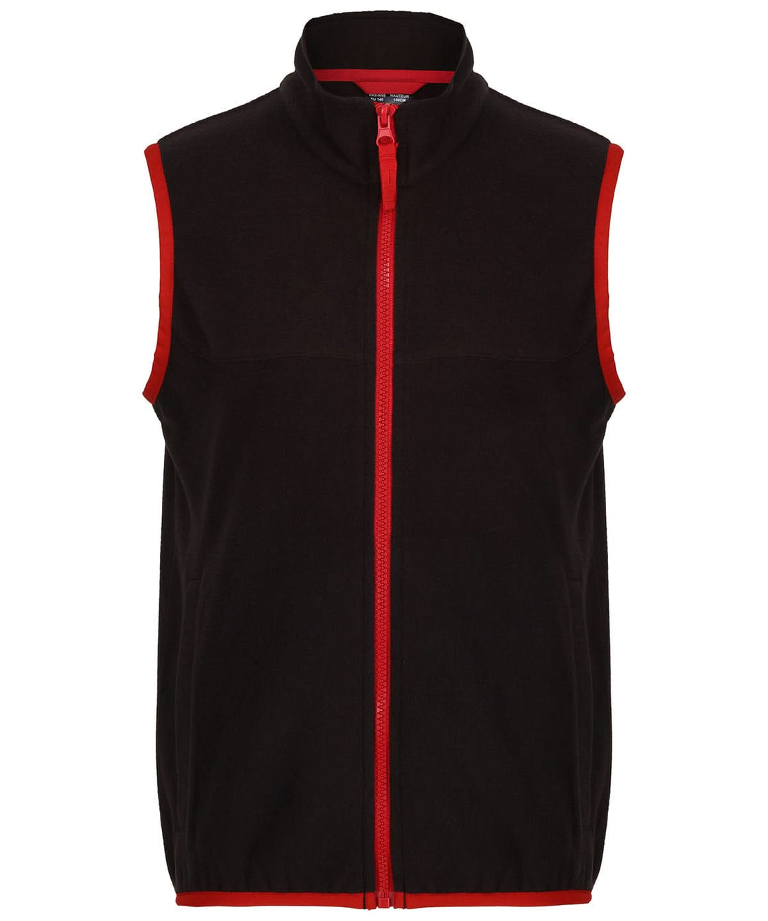 Regatta Junior Kids microfleece bodywarmer RG333 - Black Classic Red - Customisable Bodywarmers