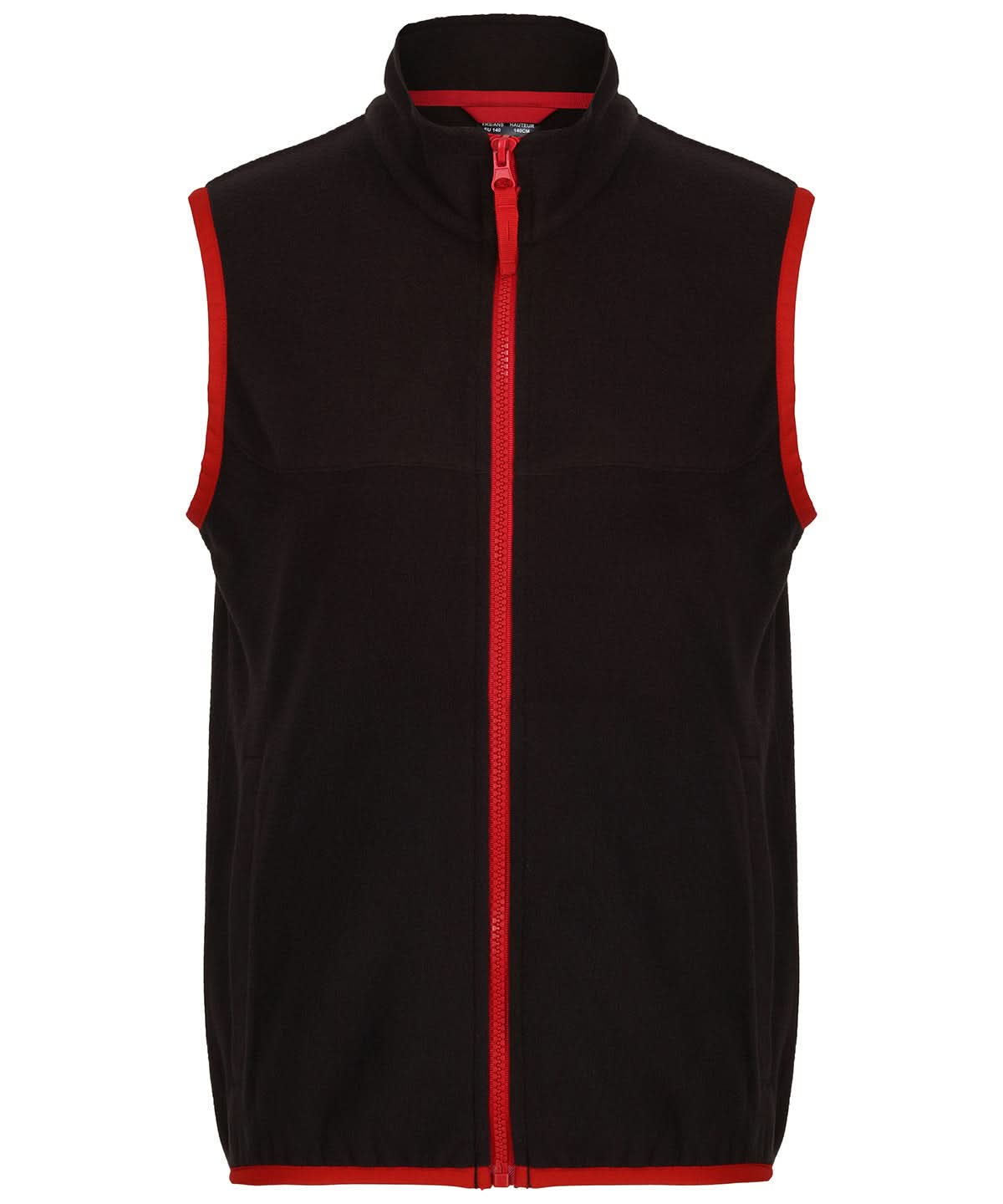 Regatta Junior Kids microfleece bodywarmer RG333 - Black Classic Red - Customisable Bodywarmers