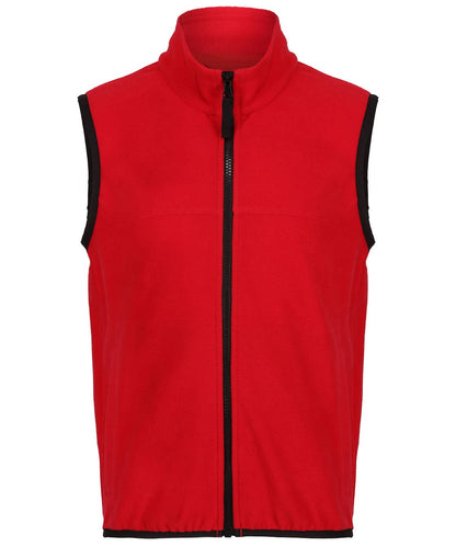 Regatta Junior Kids microfleece bodywarmer RG333 - Classic Red Black - Customisable Bodywarmers