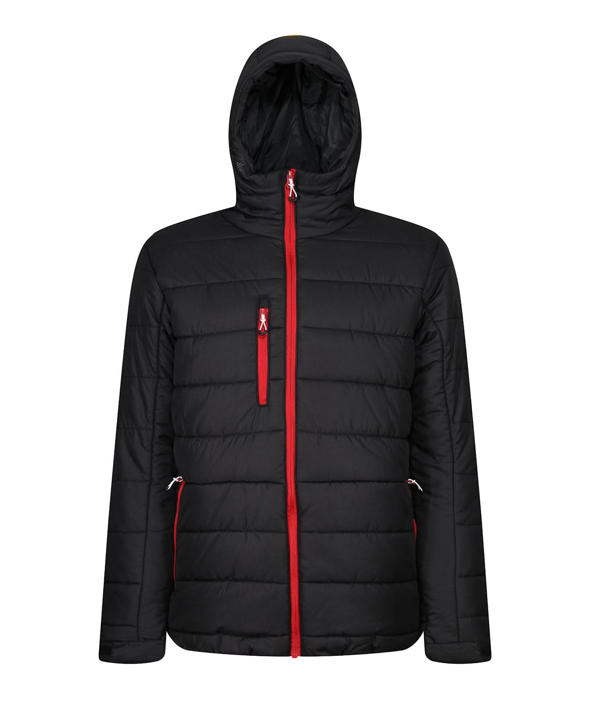 Regatta Professional Navigate thermal hooded jacket RG338 - Black Classic Red - Customisable Jacket
