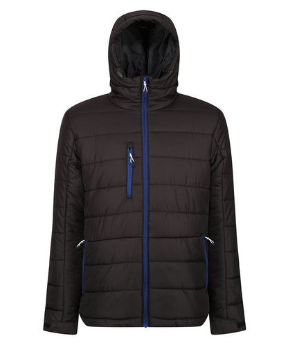 Regatta Professional Navigate thermal hooded jacket RG338 - Black New Royal - Customisable Jacket