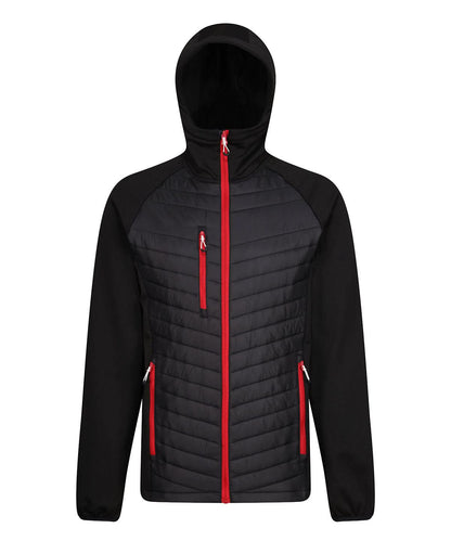 Regatta Professional Navigate hybrid hooded jacket RG339 - Black Classic Red - Customisable Jacket