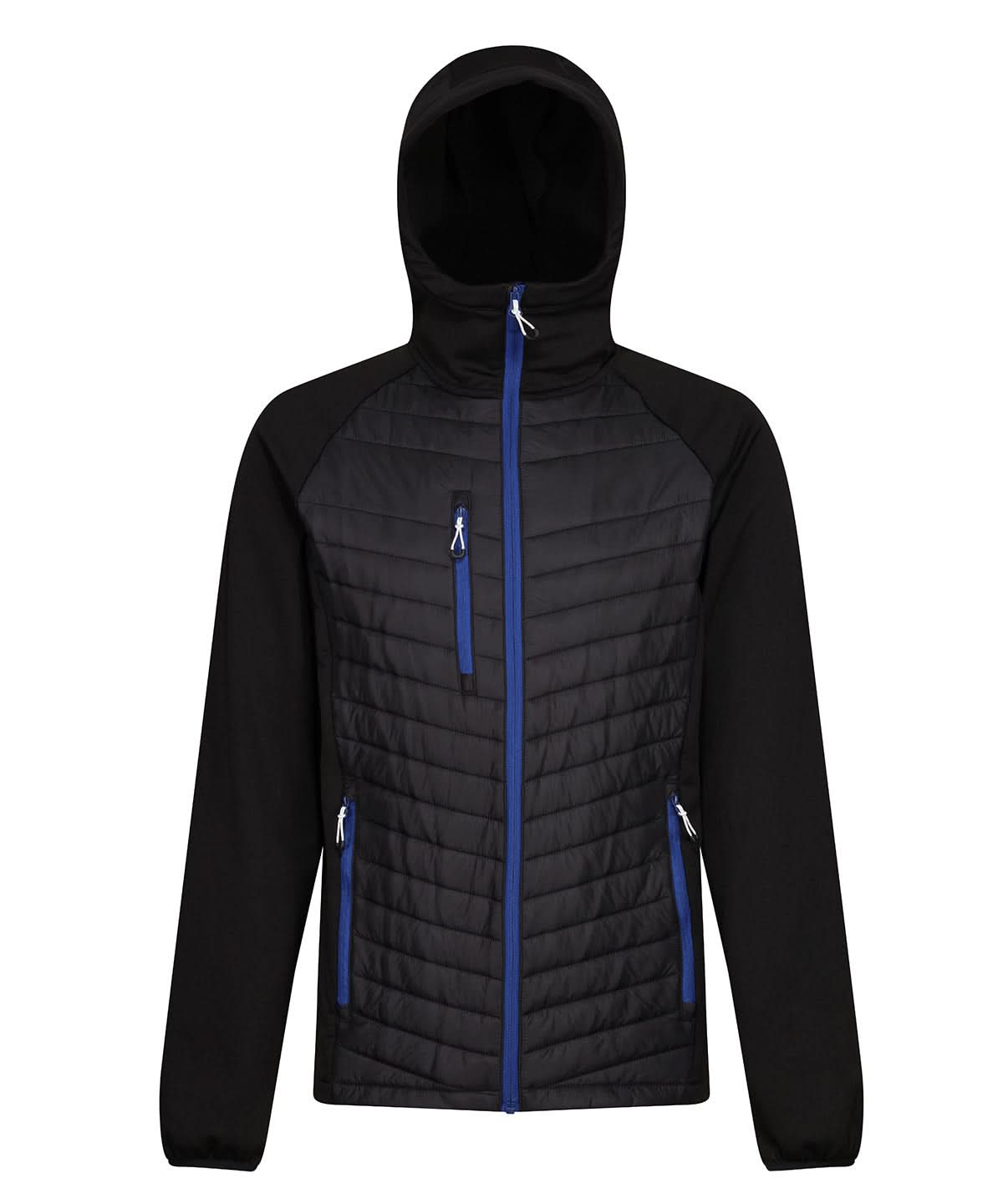 Regatta Professional Navigate hybrid hooded jacket RG339 - Black New Royal - Customisable Jacket