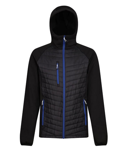 Regatta Professional Navigate hybrid hooded jacket RG339 - Black New Royal - Customisable Jacket