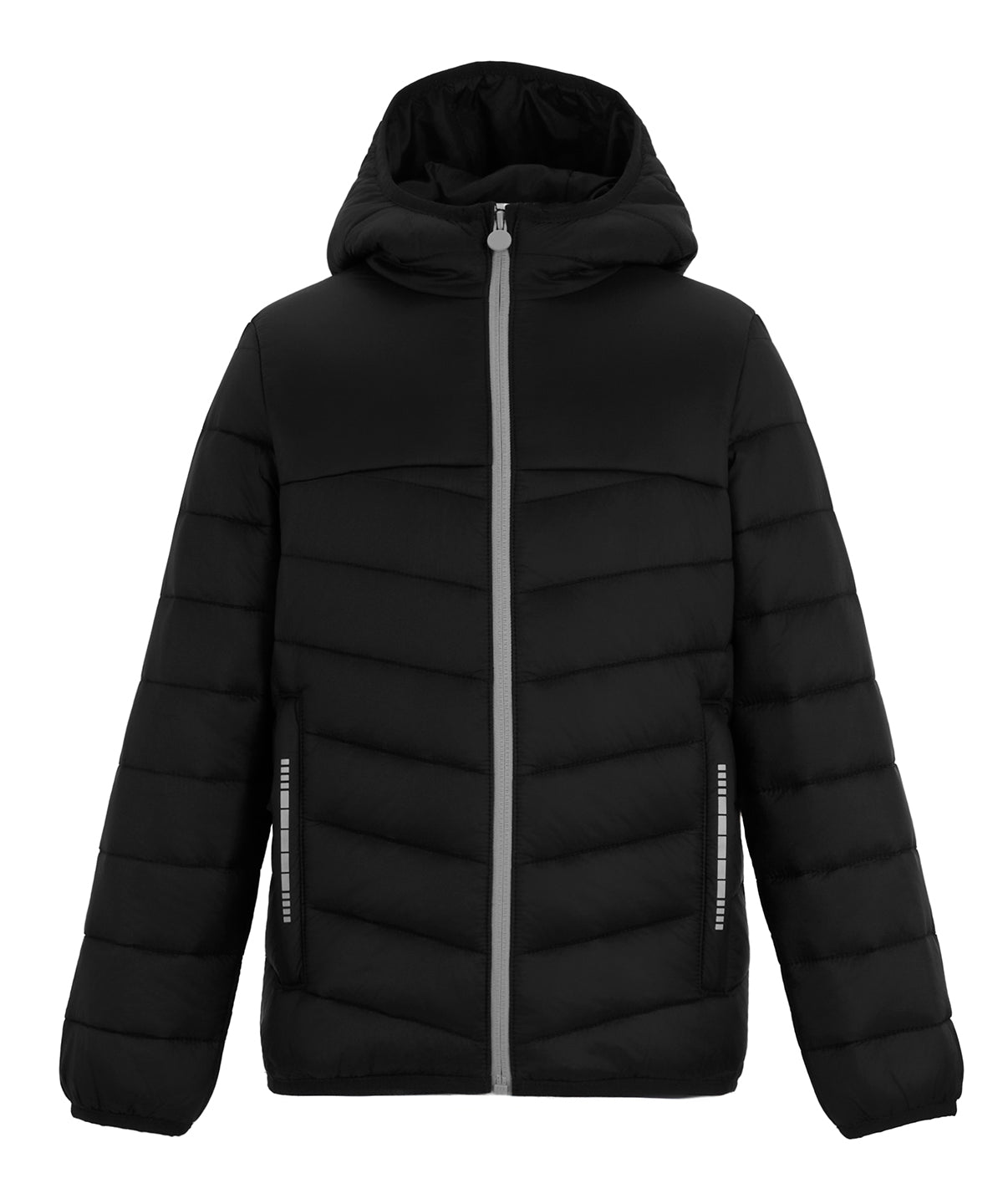 Junior Loftlite hooded baffle jacket - RG394 - Black Mineral Grey - Customisable Jackets