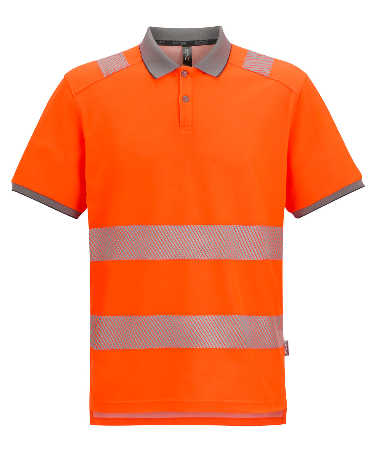 Hi-vis pro comfort polycotton polo - RG492 - Black Orange - Customisable Polos