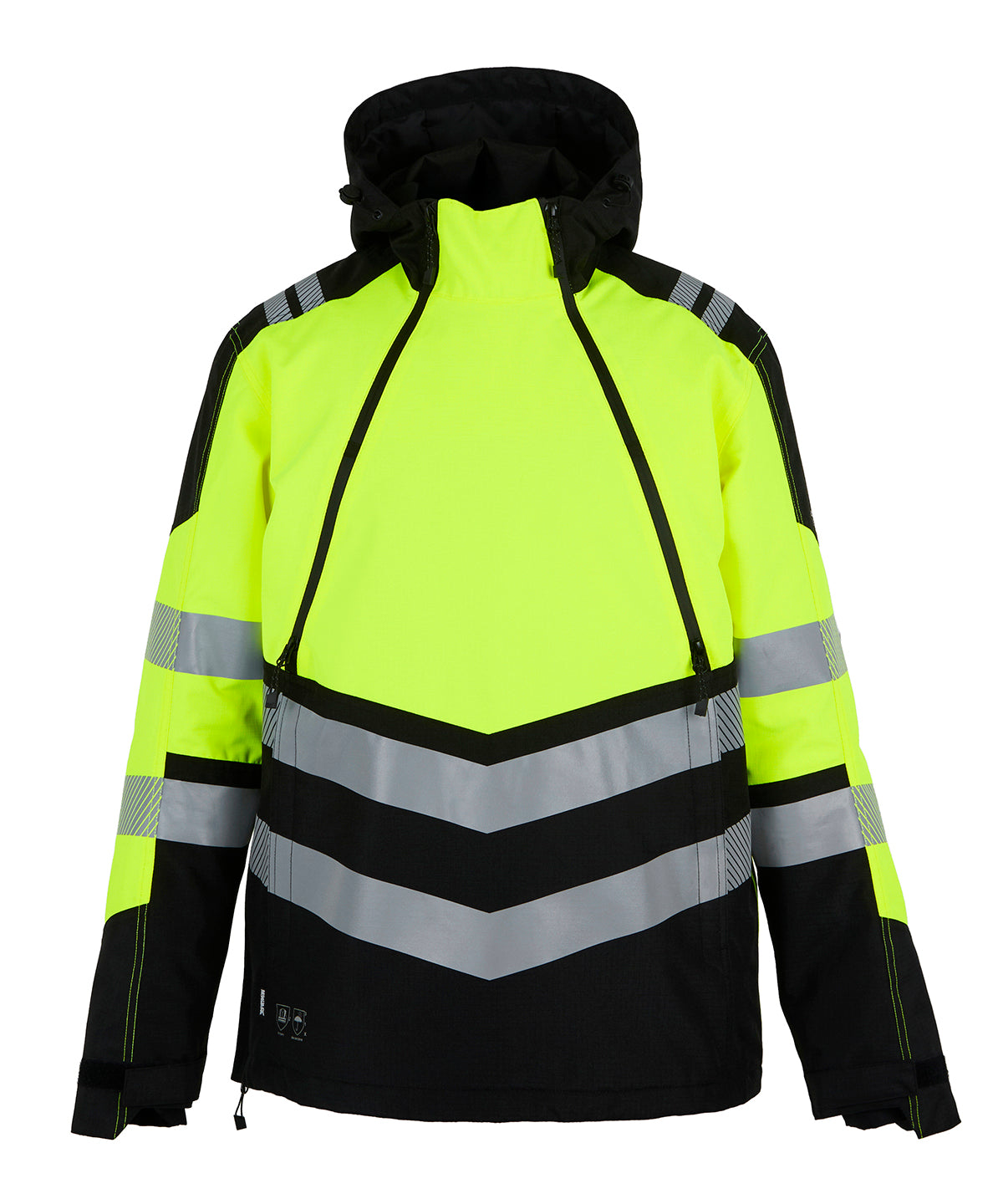 Hi-vis X-Pro waterproof overhead jacket - RG494 - Black Yellow - Customisable Jackets