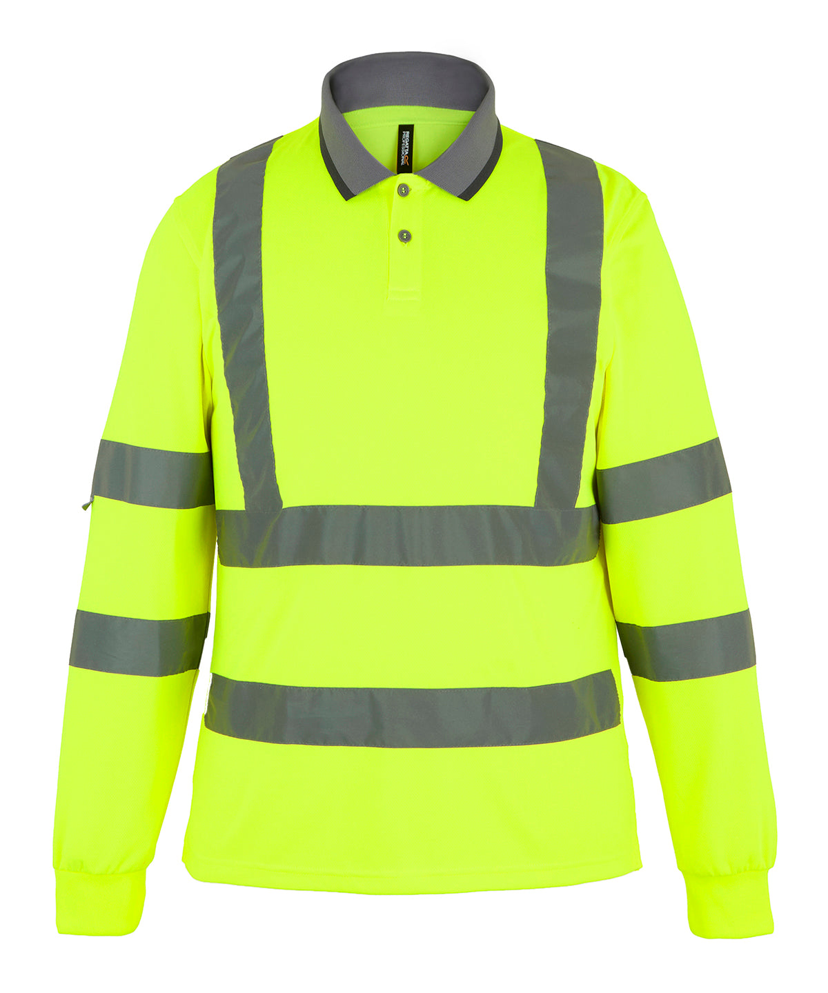 Hi-vis Pro contract long sleeve polo - RG495 - Yellow - Customisable Polos