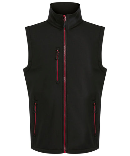 Regatta Professional Navigate 2 layer softshell bodywarmer RG595 - Black Classic Red - Customisable Bodywarmers
