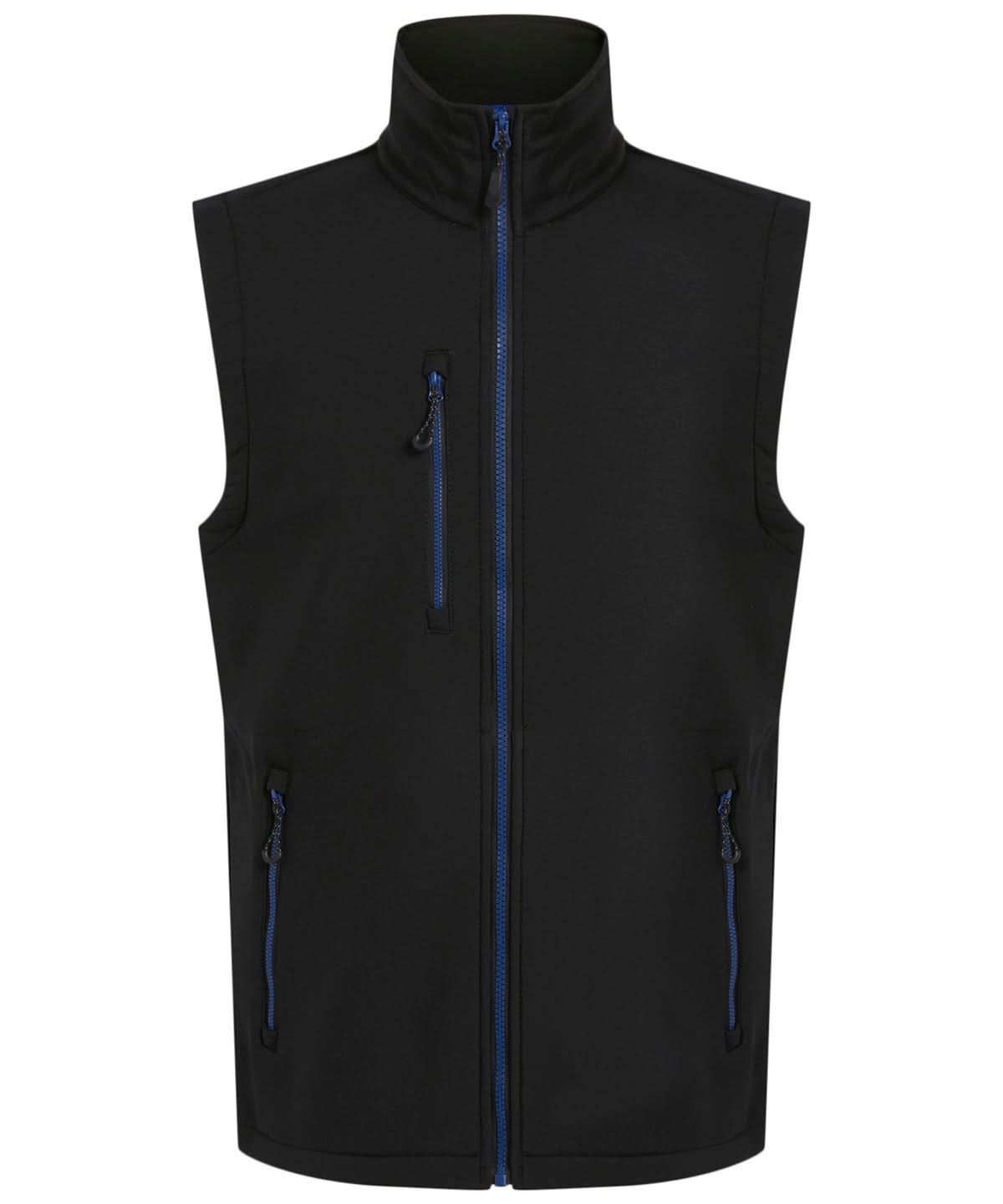 Regatta Professional Navigate 2 layer softshell bodywarmer RG595 - Black New Royal - Customisable Bodywarmers