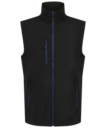 Regatta Professional Navigate 2 layer softshell bodywarmer RG595 - Black New Royal - Customisable Bodywarmers