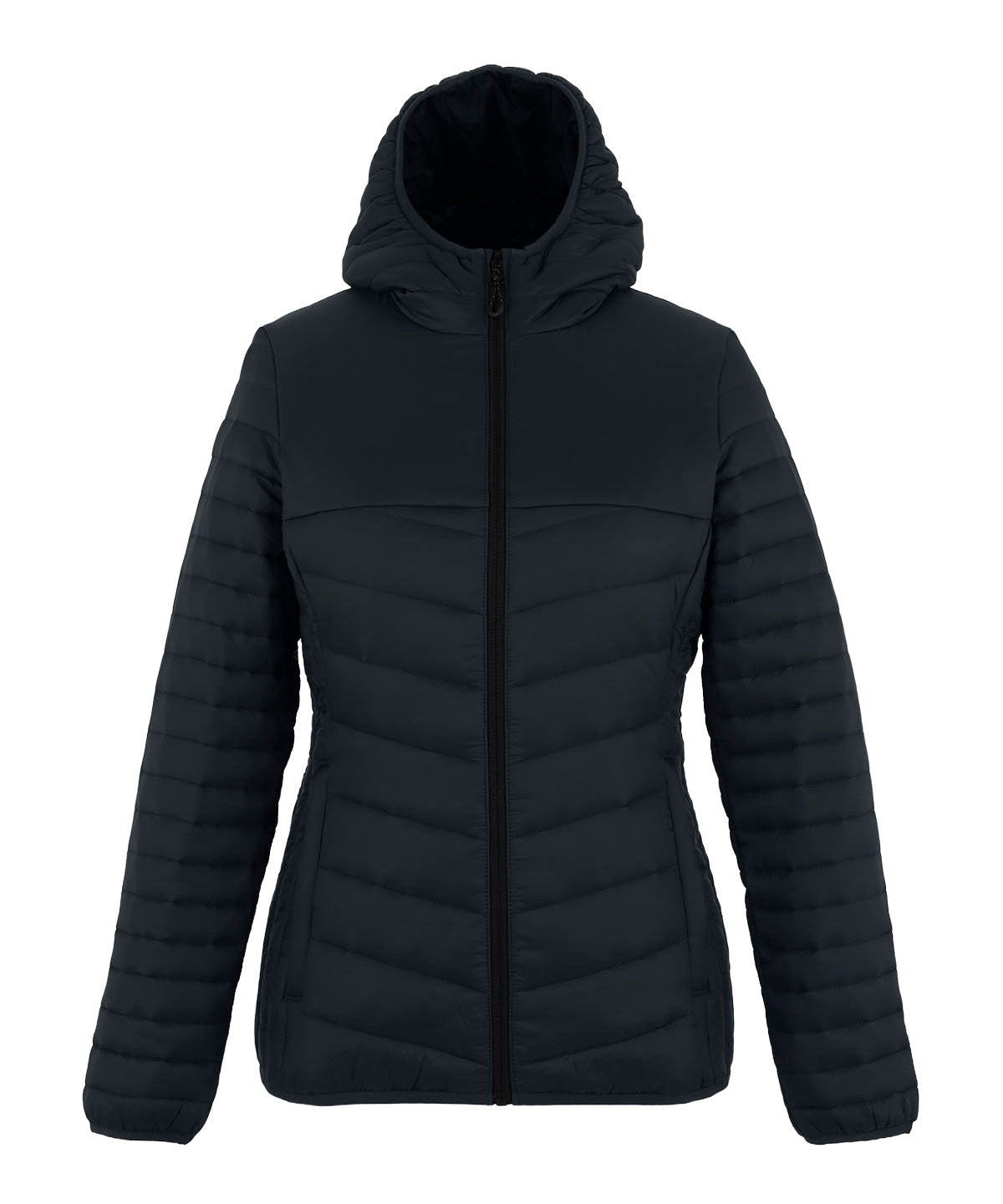 Loftlite women’s hooded baffle jacket - RG691 - Seal Grey Black - Customisable Jackets