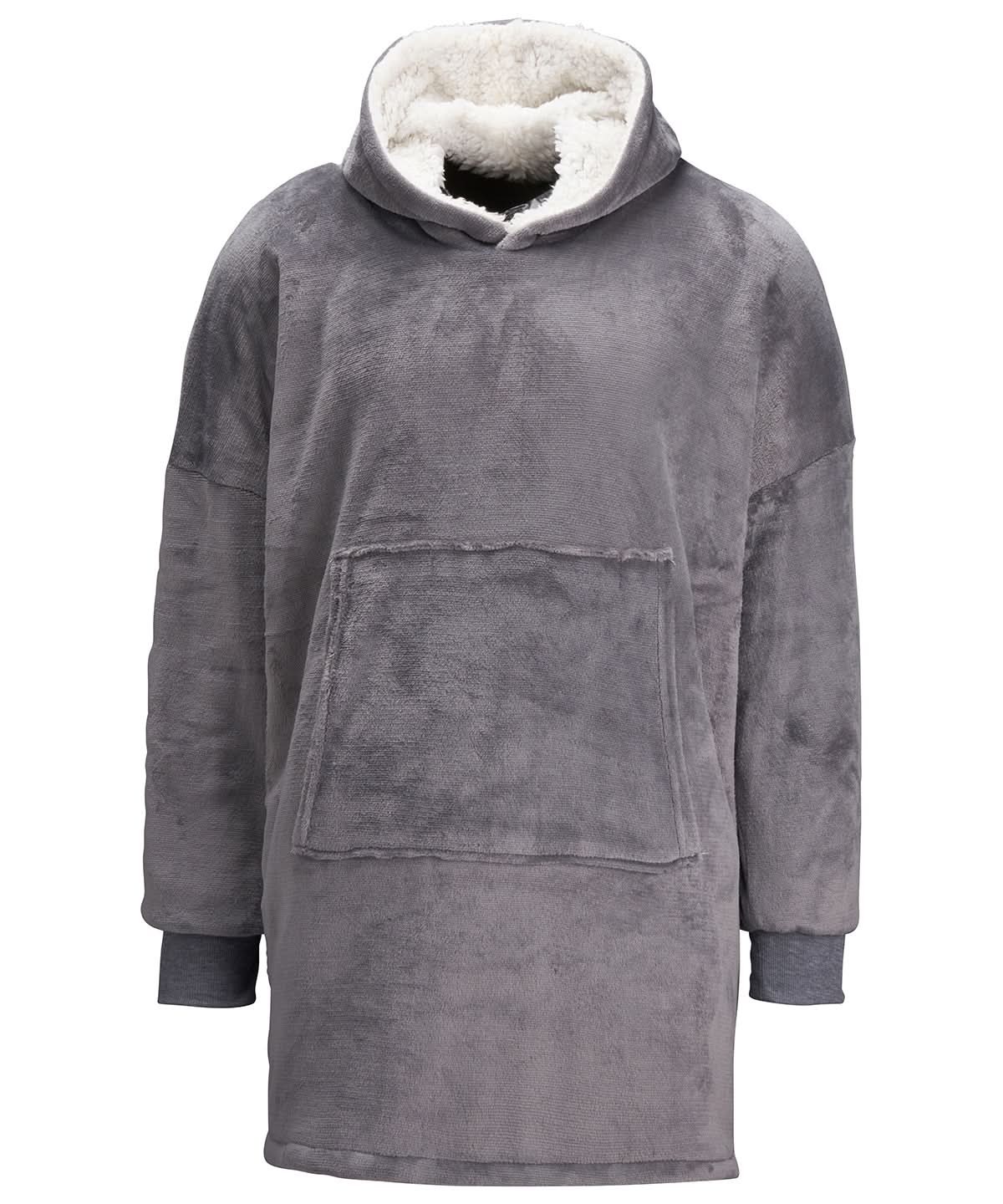Ribbon The oversized cosy reversible sherpa hoodie RI002 - Grey One size - Customisable Hoodies
