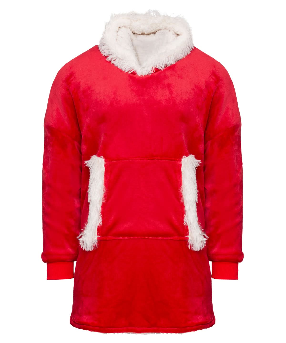Ribbon The oversized cosy reversible sherpa hoodie RI002 - Red White One size - Customisable Hoodies