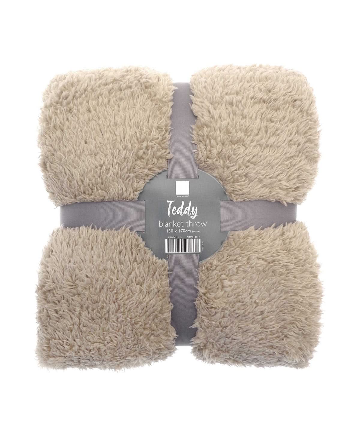 The teddy bear fabric throw - RI010 - Natural One size - Customisable Blanket